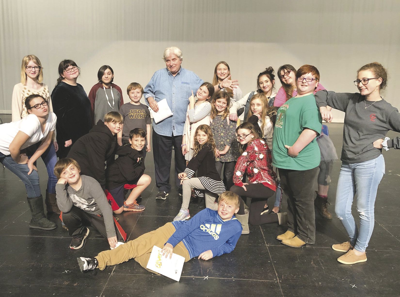 Fagin’s gang rehearses Oliver! at Robson PAC